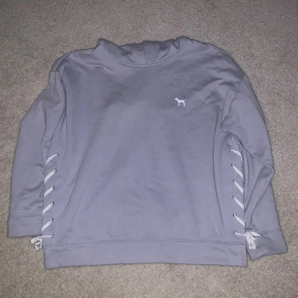 PINK lace up hoodie